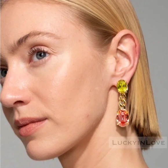 ALEXIS BITTAR • Bonbon Citrus Crystal Drop Post Earrings - Picture 5 of 10